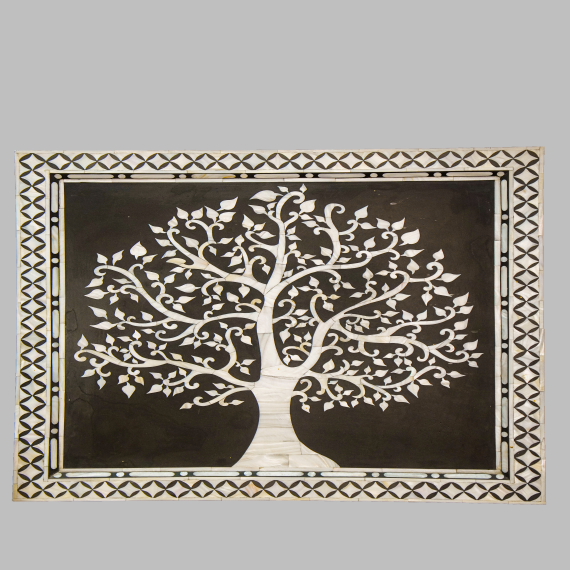 Bone Inlay Tree Wall Panel - Detail View