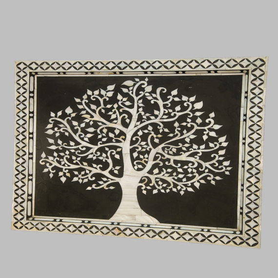Mother Of Pearl Inlay Tree Of Life Wall Panel - Detail View
