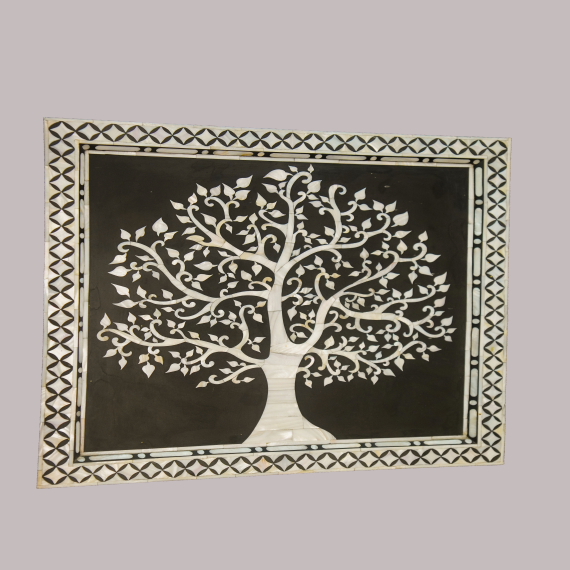 Mother Of Pearl Inlay Tree Of Life Wall Panel - Detail View
