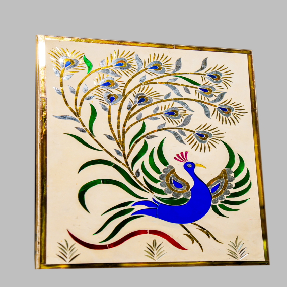 Peacock wall panel - Detail View