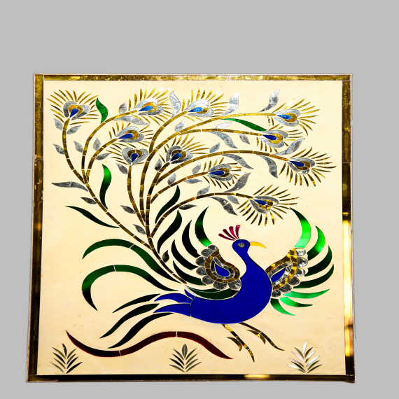 Peacock wall panel - Detail View
