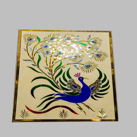 Peacock wall panel - Detail View