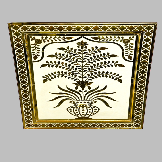 Especial golden Glass Thikri work - Detail View