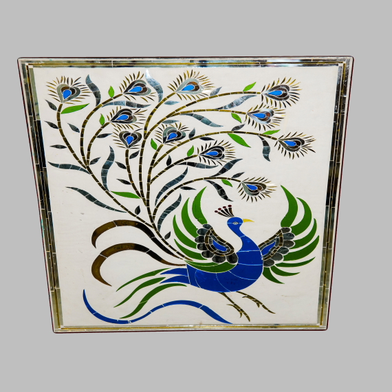 Decorative Peacock Wall Pannel - Detail View