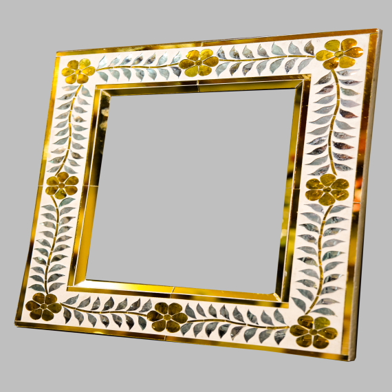 Gold thikri work photo frame