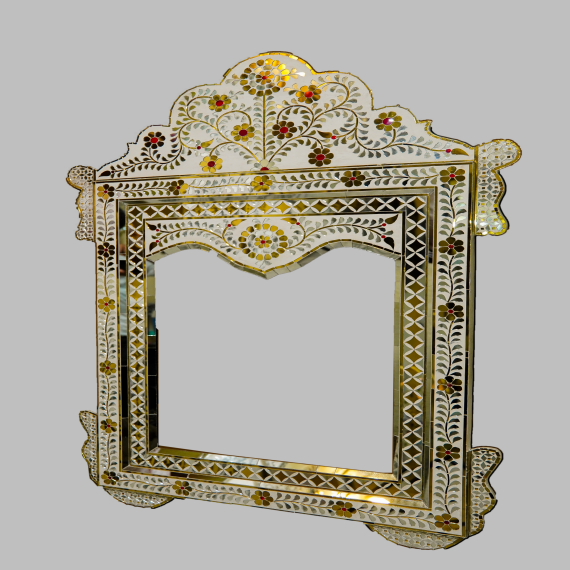 Colour full thikri glass mirror frame