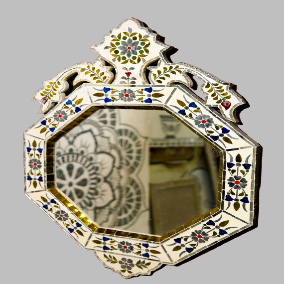 Colour full thikri glass mirror frame