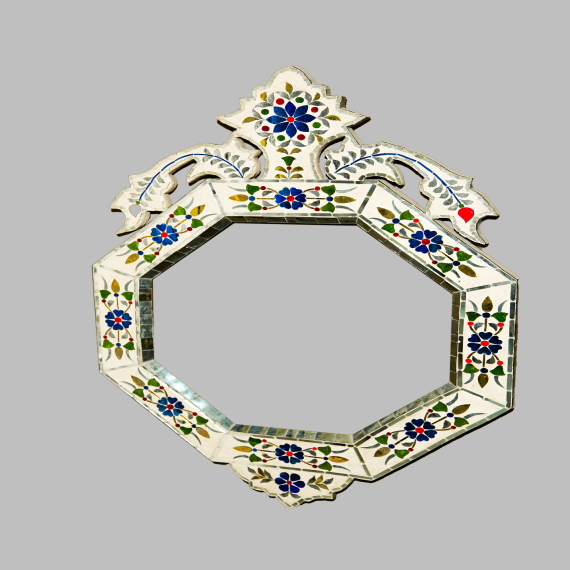 Colour full thikri glass mirror frame